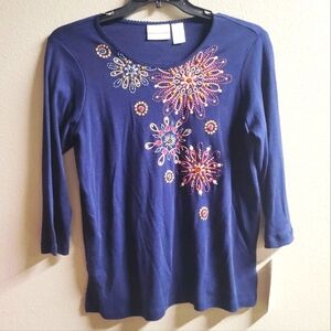 New! Alfred Dunner Embroidered Top